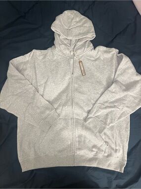 SKIMS Light Heather Gray oversized Full-Zip Hoodie